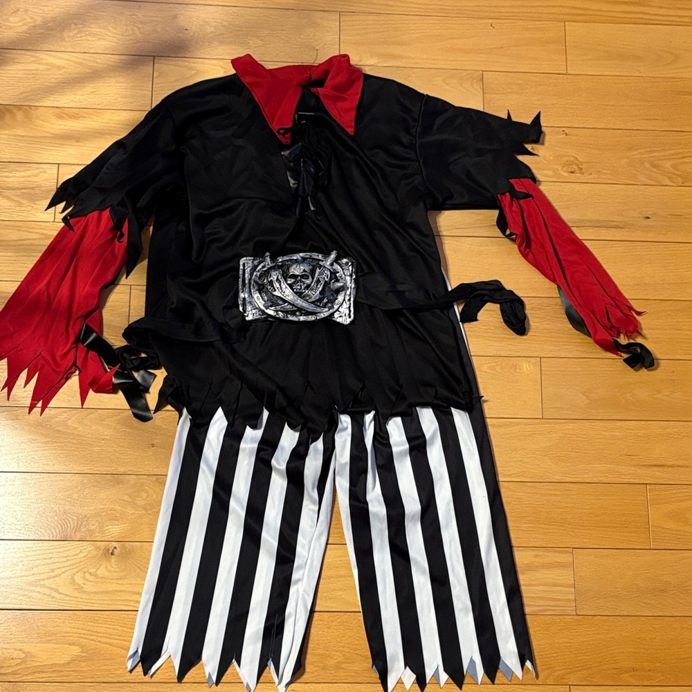 Pirate Costume - Black, Red, and White
